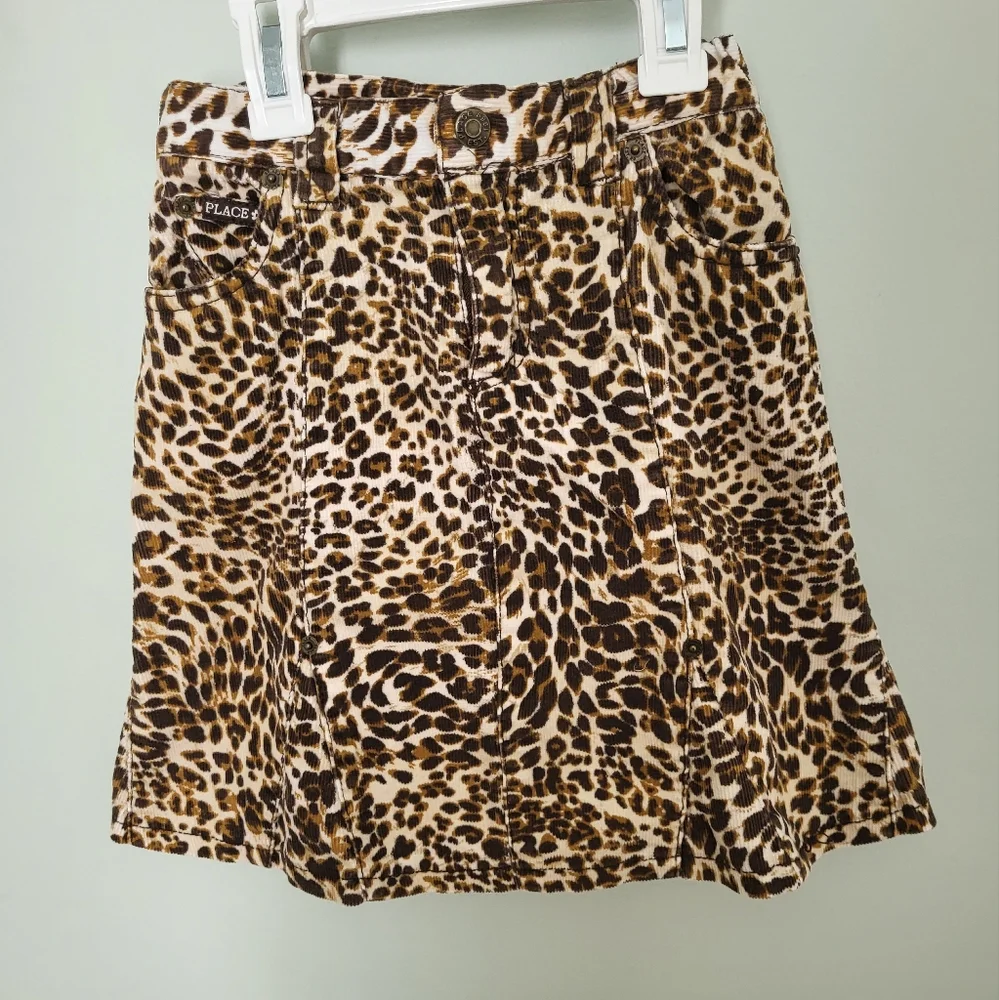 Children's Place Leopard Animal Print A Line Shirt Size 6‎ Corduroy